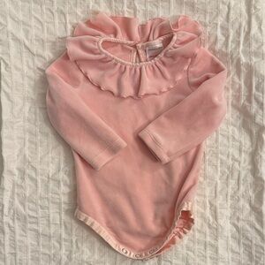 Hanna Andersson Pink Velvet Bodysuit 6-12 m